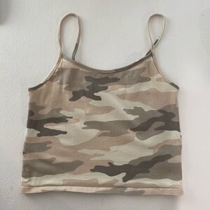 American Eagle Camo Crop Tank Top | Size Small